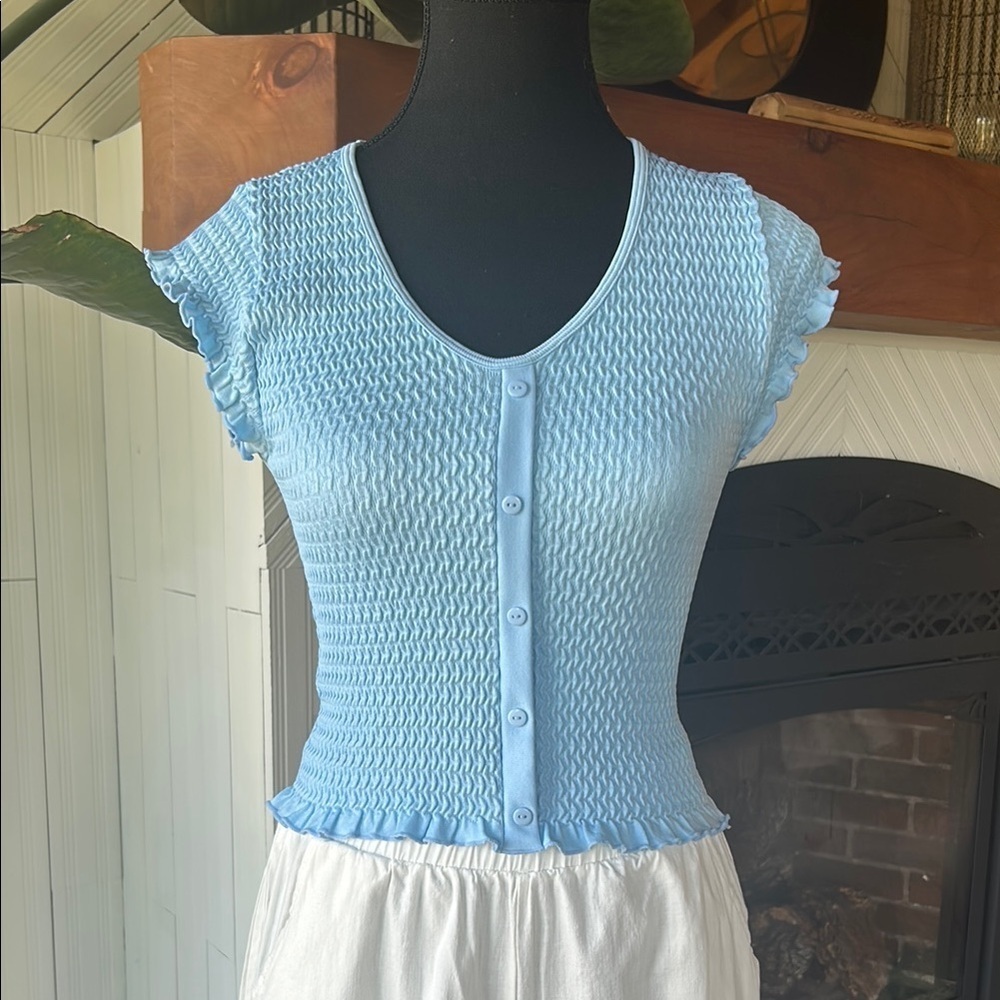 Urban Rebel Smocked Ruffled Blouse